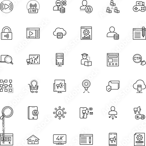 internet vector icon set such as: seek, equipment, ui, job, avatar, cartoon, marker, mark, retail, behaviour, class, editable, rank, setting, analyst, panel, manager, click, office, revenue, energy