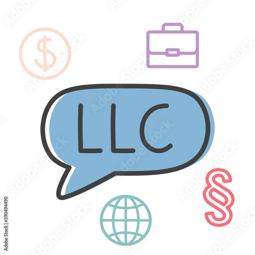 LLC; Limited Liability Company concept - vector illustration