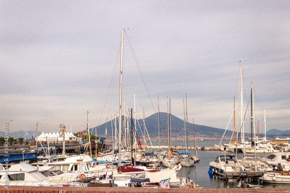 Boat marina and waterfront in Naples Italy