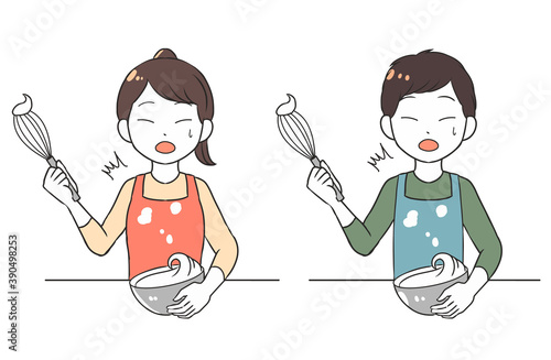 ホイップが飛び散る