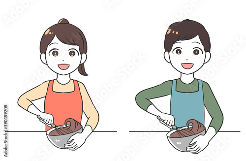 チョコホイップをかき混ぜる