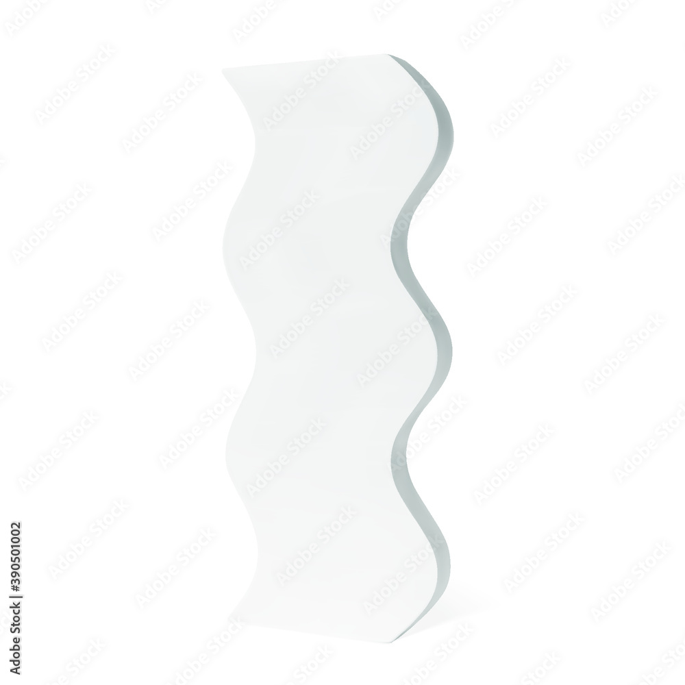 White wavy mockup abstract decor element isolated on white background. Template for product presentation, vector illustration White wavy mockup abstract decor element isolated on white background. Template for product presentation, vector illustration