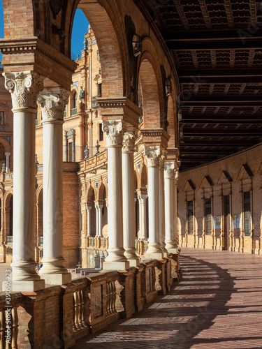 Arches and Windows in the arcades of the Plaza de España