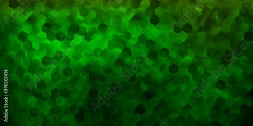 Dark green, yellow vector cover with simple hexagons.