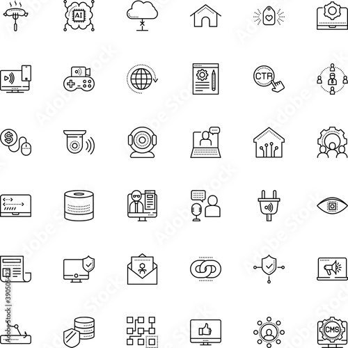 Fototapeta Naklejka Na Ścianę i Meble -  internet vector icon set such as: construction, round, cottage, html, community, game, diagram, isometric, newspaper, player, console, human, technician, travel, office, barbecue, satisfaction, www