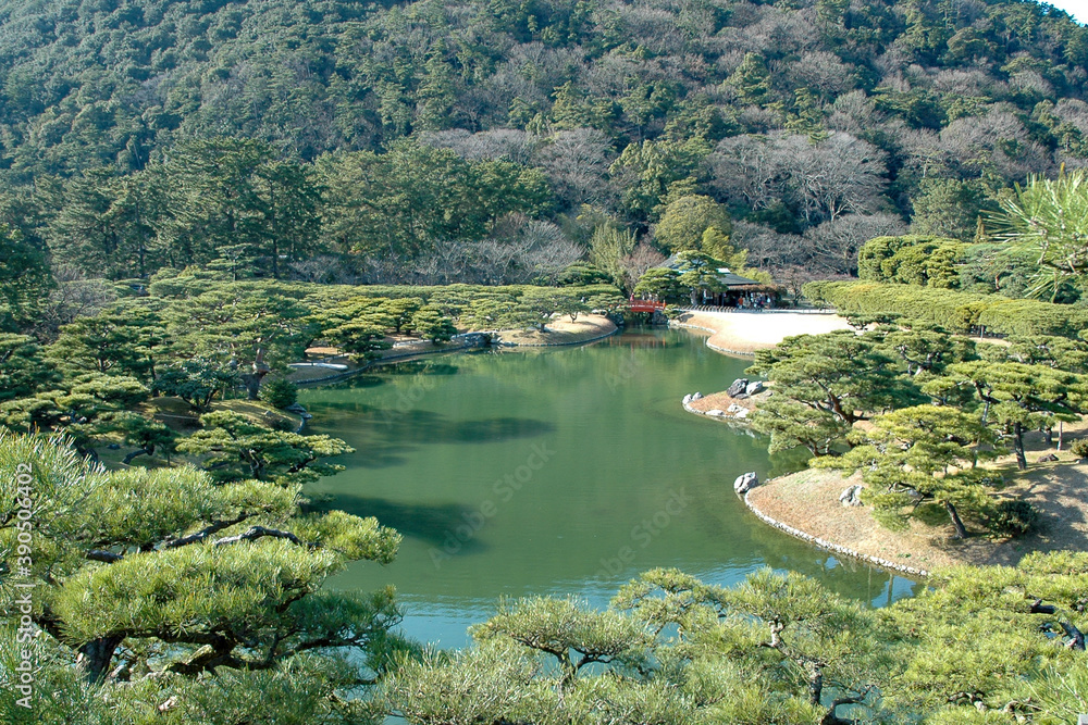 Ritsurin park in Kagawa, Japan