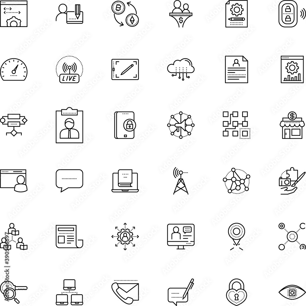 internet vector icon set such as: pin, community, wave, event, enlarge, cryptocurrency, chalkboard, power, marker, email, e-book, balloon, compliance, home, cash, paperclip, blended, database, solid