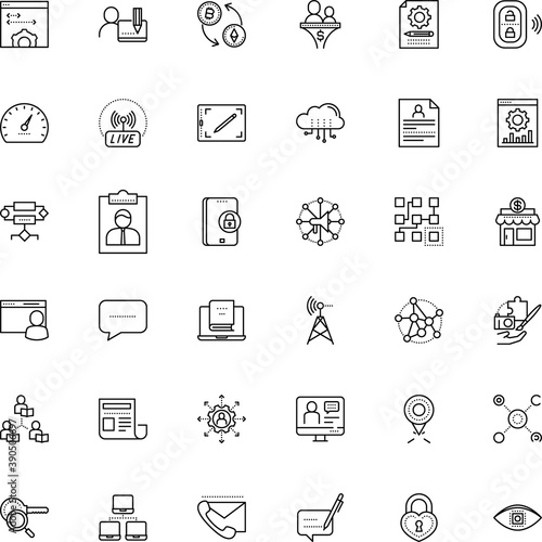 internet vector icon set such as: pin, community, wave, event, enlarge, cryptocurrency, chalkboard, power, marker, email, e-book, balloon, compliance, home, cash, paperclip, blended, database, solid