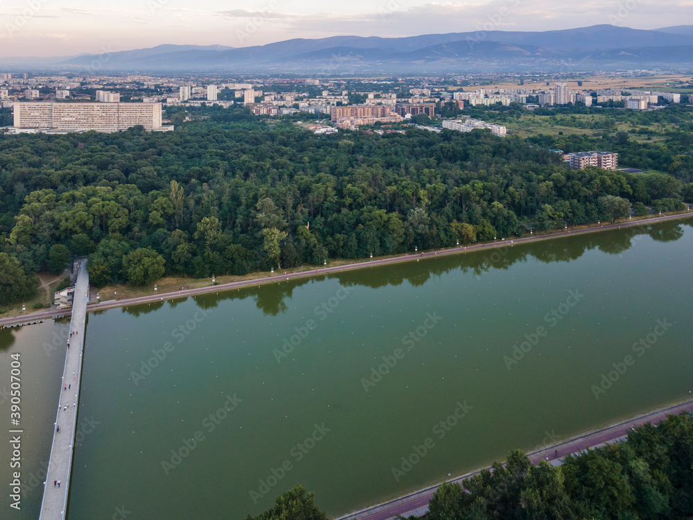 sunset panorama of Rowing Venue in city of Plovdiv, Bulgaria sunset panorama of Rowing Venue in city of Plovdiv, Bulgaria