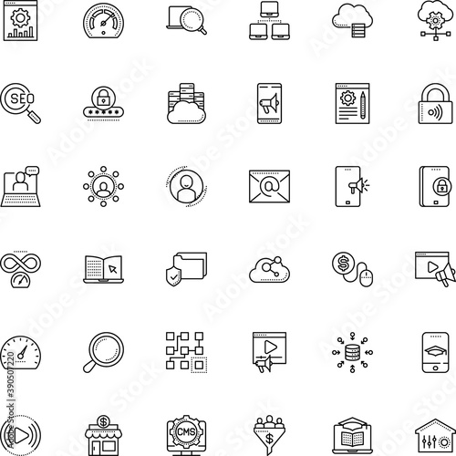 internet vector icon set such as: zoom, panel, sale, care, postage, measurement, revenue, seek, solid, send, creative, player, store, thin, center, cluster, share, building, login, process, male