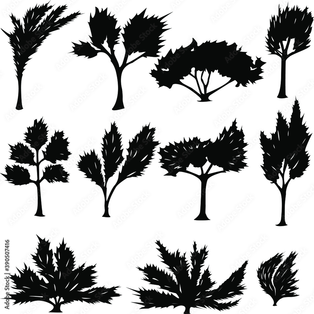 Obraz premium set of trees silhouettes