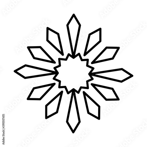 snowflake with rhombus shapes, line style