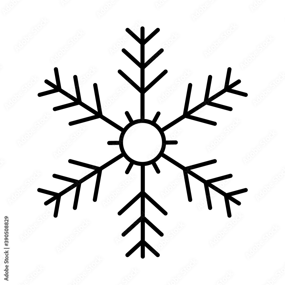 Obraz premium classic snowflake icon, line style