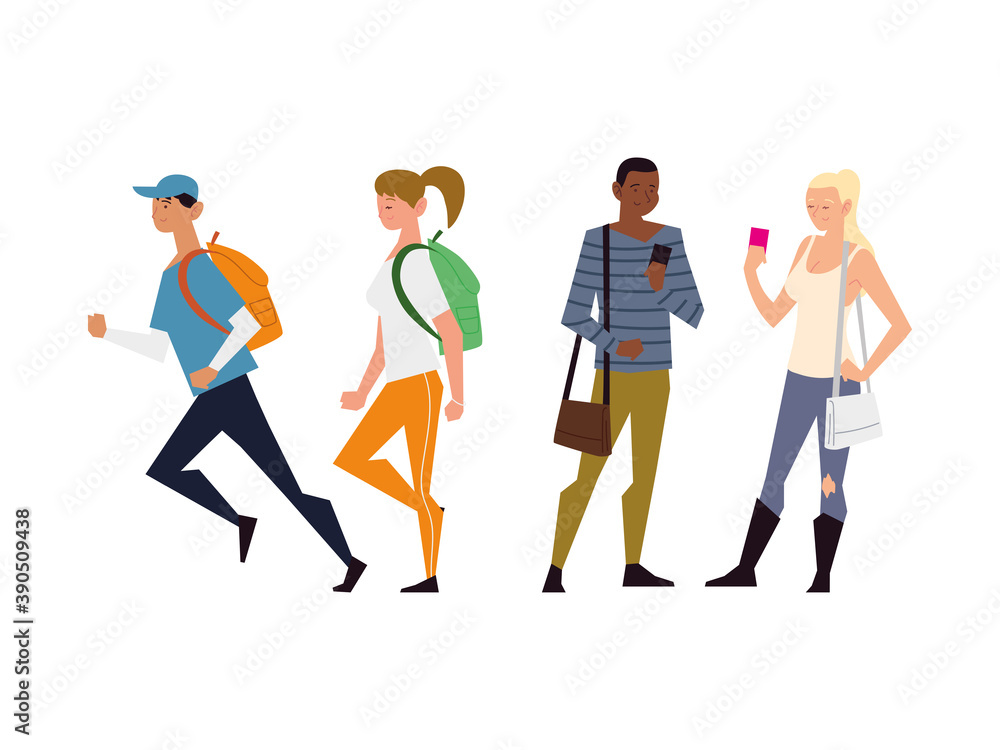 people using smartphone and walking activity people using smartphone and walking activity