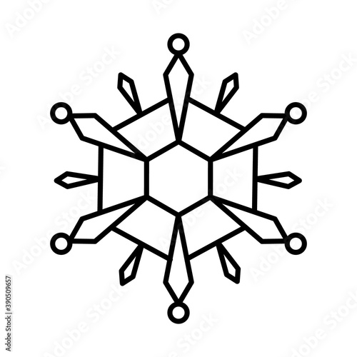 gem snowflake icon, line style