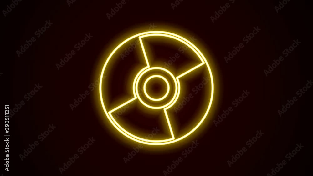 Glowing neon line CD or DVD disk icon isolated on black background. Compact disc sign. 4K Video motion graphic animation Glowing neon line CD or DVD disk icon isolated on black background. Compact disc sign. 4K Video motion graphic animation