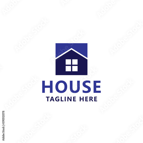 House Building With Flat style Logo design Vector
