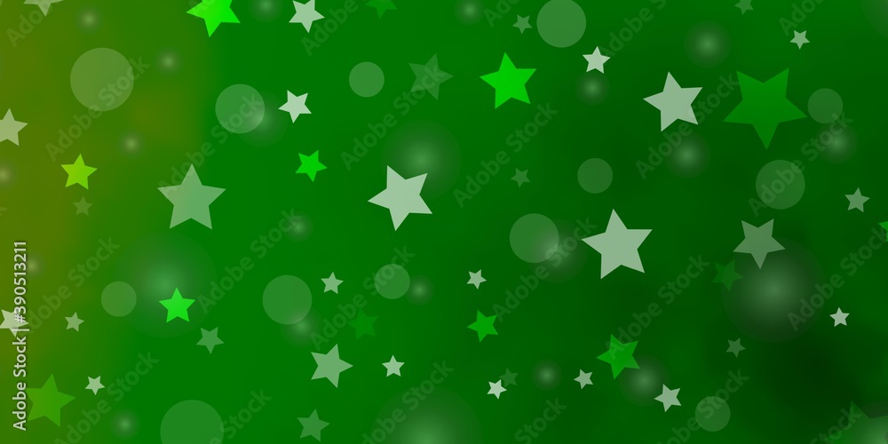 Light Green vector background with circles, stars. Light Green vector background with circles, stars.