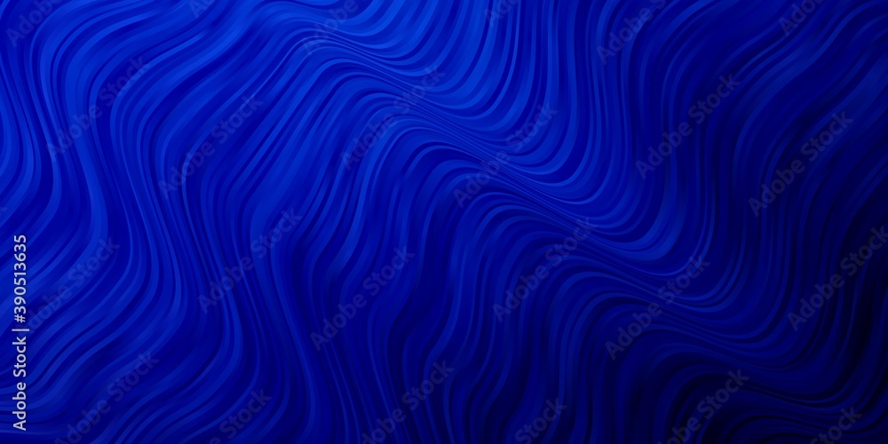 Dark BLUE vector template with curved lines. Dark BLUE vector template with curved lines.