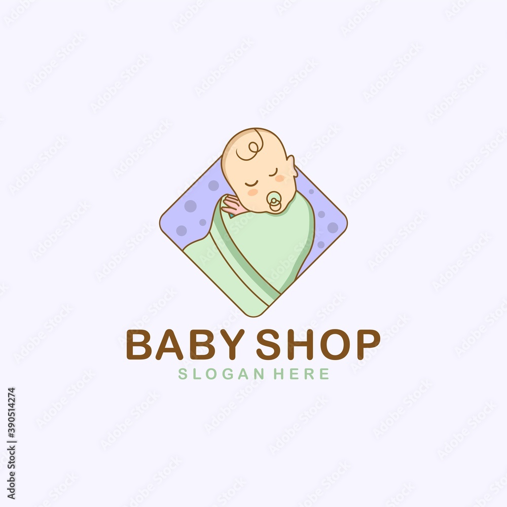 Baby Shop. Baby Store, Baby Stuff Logo Design Vector