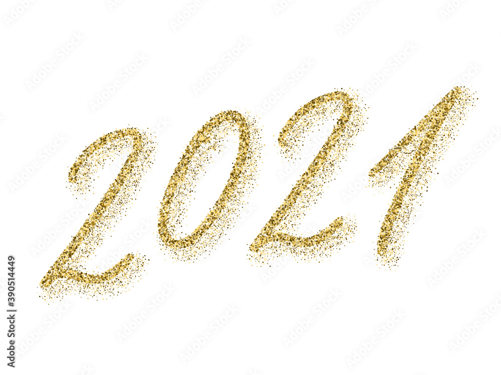 2021 of golden confetti elements. Luxurious banner. 2021 of golden confetti elements. Luxurious banner.