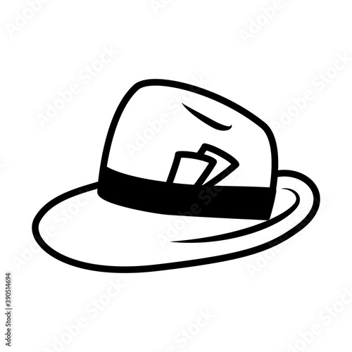 press hat icon, silhouette style