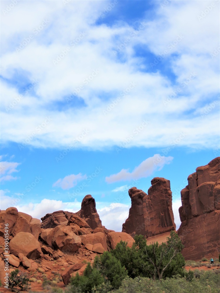Fototapeta premium Beautiful red sandstone formations in Moab Park
