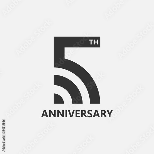 FIVE YEARS ANNIVERSARY LOGO SUITABLE FOR COMPANY OR COMMUNITY ANNIVERSARY LOGO