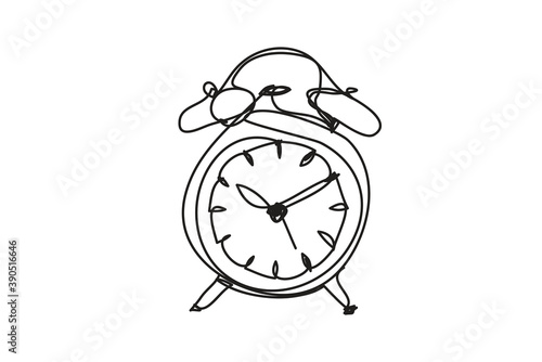 Alarm clock, line drawing style, vector design