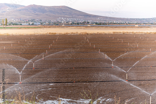 Agricultural smart irrigation technology concept.
