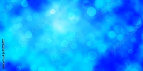 Light BLUE vector background with circles.