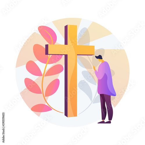 Christian event abstract concept vector illustration. Christian holy day, religious dates calendar, baptist event, church gathering, sunday mass, music festival, pilgrimage abstract metaphor.