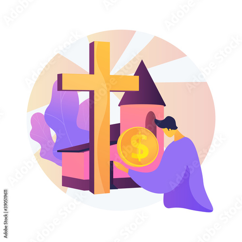 Donation abstract concept vector illustration. Donation fund, charitable giving, nonprofit service, gift in kind, tax deductible money donating, charity organization support abstract metaphor.