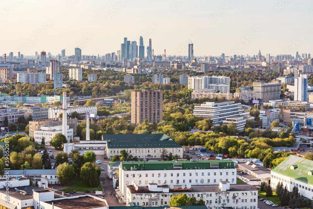 Aerial city view at day time. Moscow. Russia.