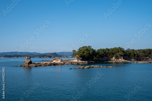 Scenery of Kujukushima(99 islands) in Sasebo City on a sunny day photo