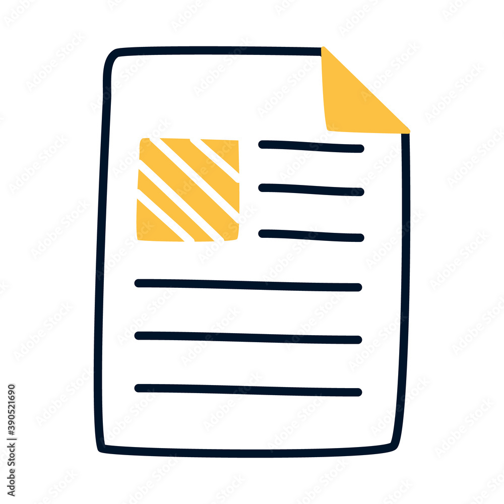 document page icon, half line half color style document page icon, half line half color style
