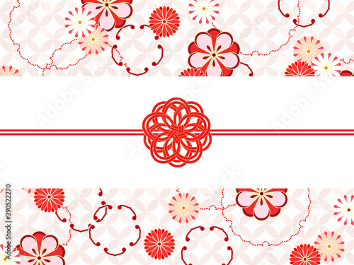 和風の花柄の背景素材