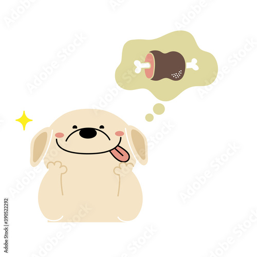 ご馳走を想像して喜ぶレトリバー犬