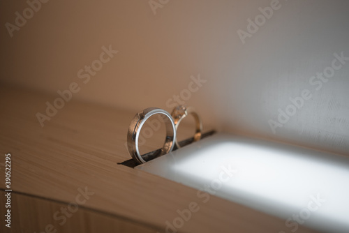 two rings on a table