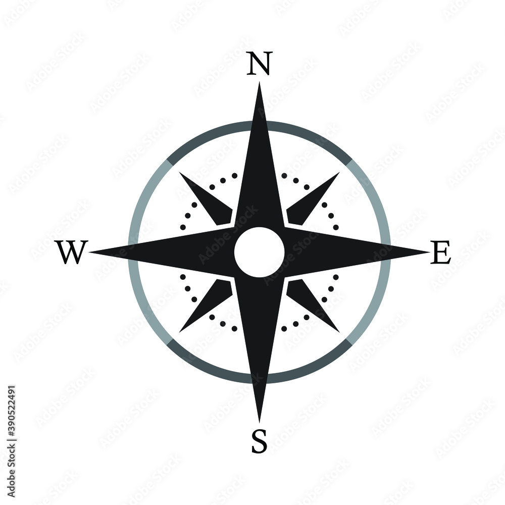 Compass rose icon design isolated on white background Compass rose icon design isolated on white background