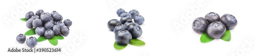 Collection of blueberry over a white background