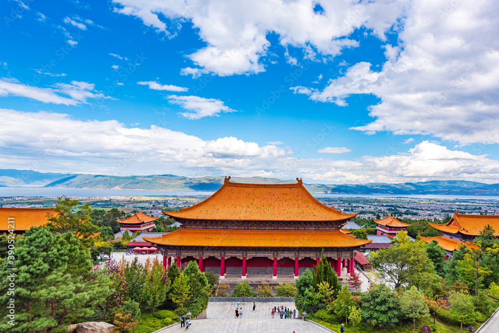 Chongsheng Temple under the blue sky and white clouds in Dali, Yunnan, China Chongsheng Temple under the blue sky and white clouds in Dali, Yunnan, China