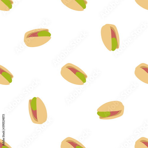 Pistachio nuts in the shell. Vector pattern