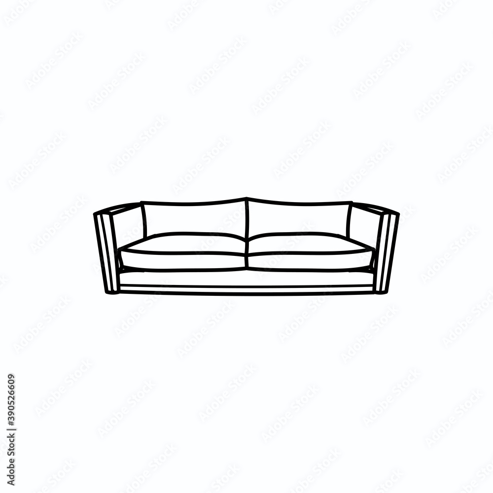 Comfortable sofa chair outline icon design Comfortable sofa chair outline icon design