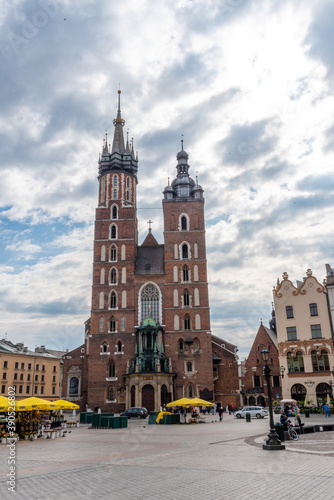 St Mary's Basilica in the Main Market Square Krakow