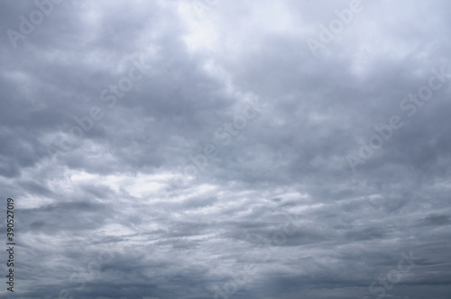 Dark clouds in the outdoor sky on a cloudy day