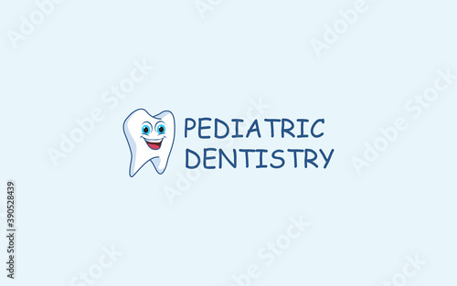 Dentist logo formed teeth mascot with big smile