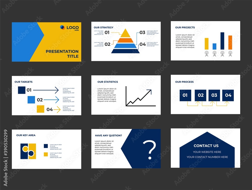 Company Presentation and Pitch Deck. Investment presentation with Info graphics and icons Company Presentation and Pitch Deck. Investment presentation with Info graphics and icons