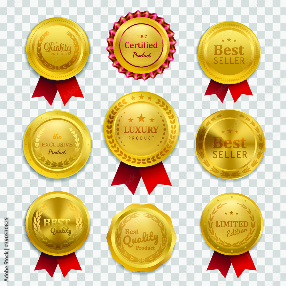 Realistic 3d Champion Gold medal with ribbon vector illustration Realistic 3d Champion Gold medal with ribbon vector illustration