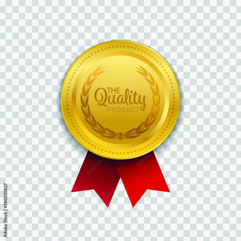 Realistic 3d Champion Gold medal with ribbon vector illustration Realistic 3d Champion Gold medal with ribbon vector illustration